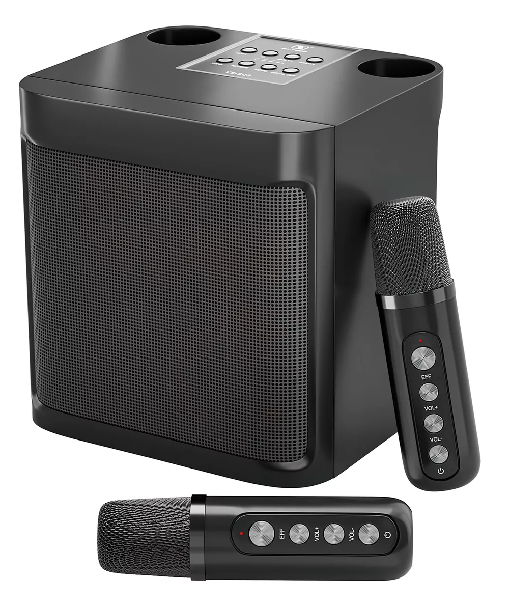 Bocina Altavoz Inalámbrico Portátil Con De Karaoke Bluetooth Negro