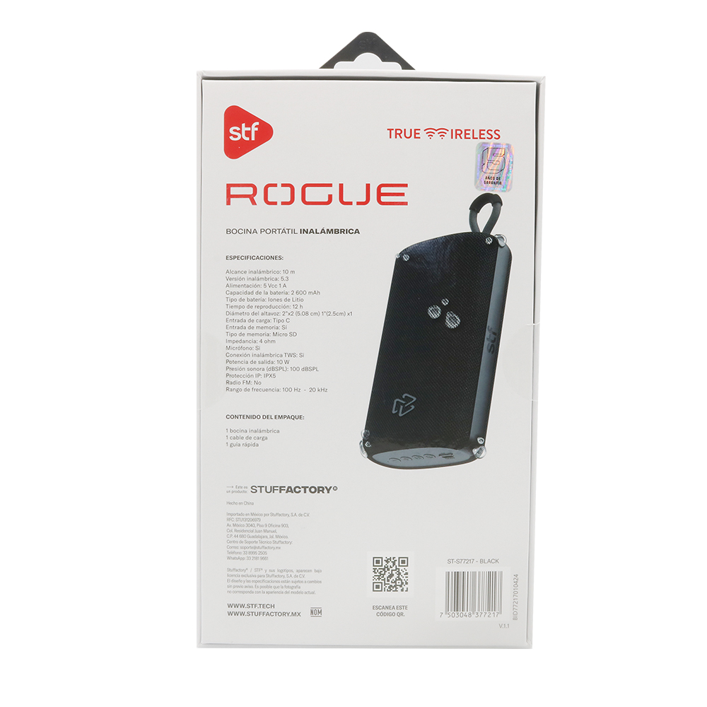 Foto 6 pulgar | Bocina Inalámbrica  Rogue Stf 2''  Protección Ipx5