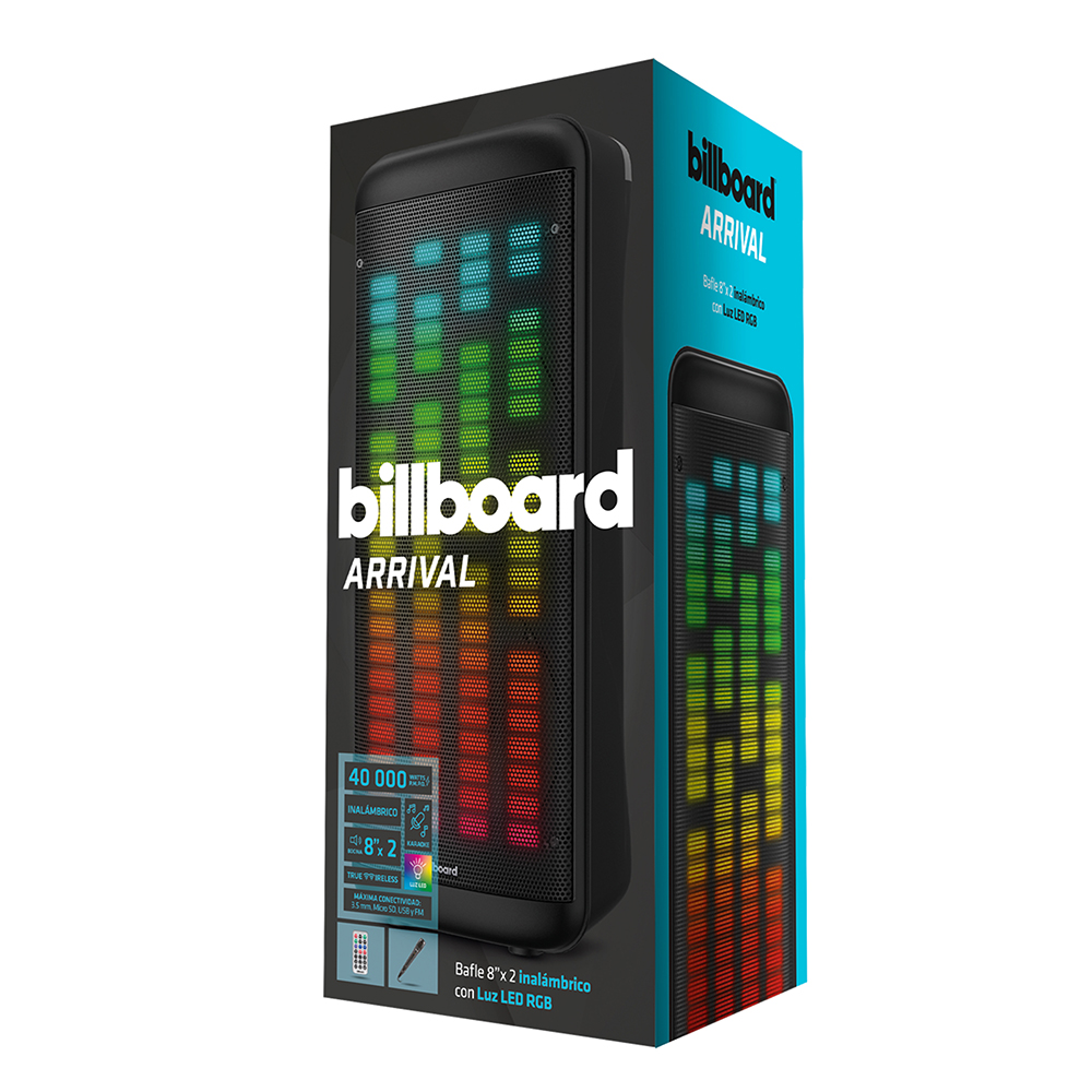 Foto 4 | Bafle Bocina Inalámbrica Arrival Billboard  8'' con Luz Led 40w