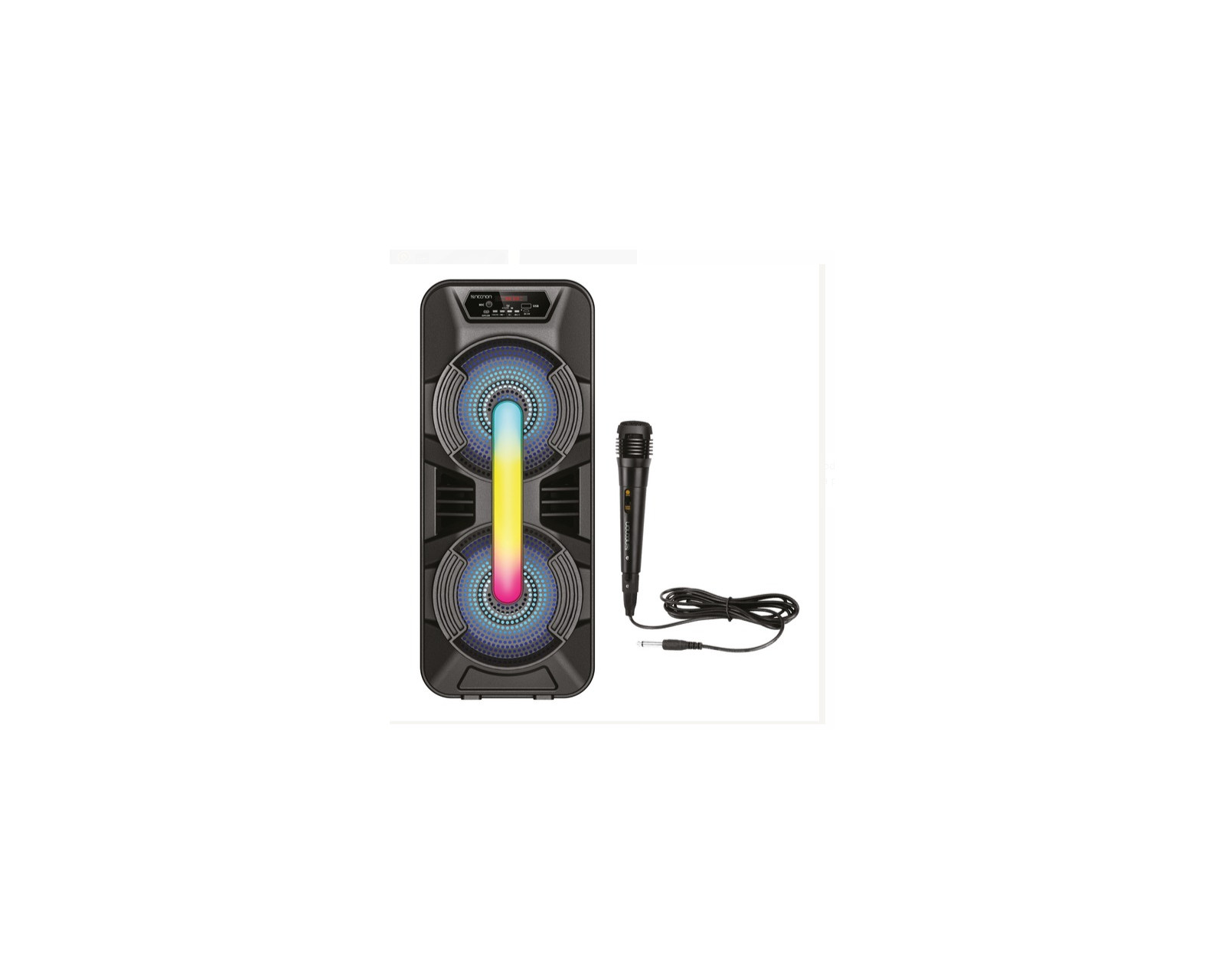 Foto 3 pulgar | Bafle Karaoke NB-08X Negro con Bluetooth Doble 8'' TWS y Barra de Luz LED