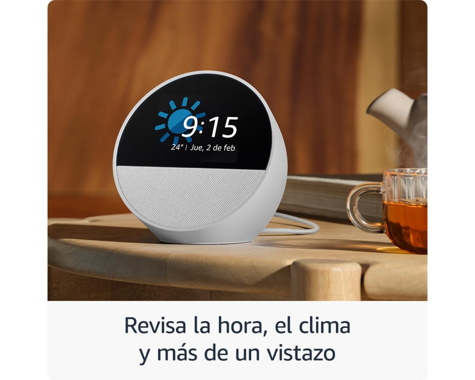 Foto 4 pulgar | Amazon Echo Spot Alexa Con Despertador Inteligente Blanco