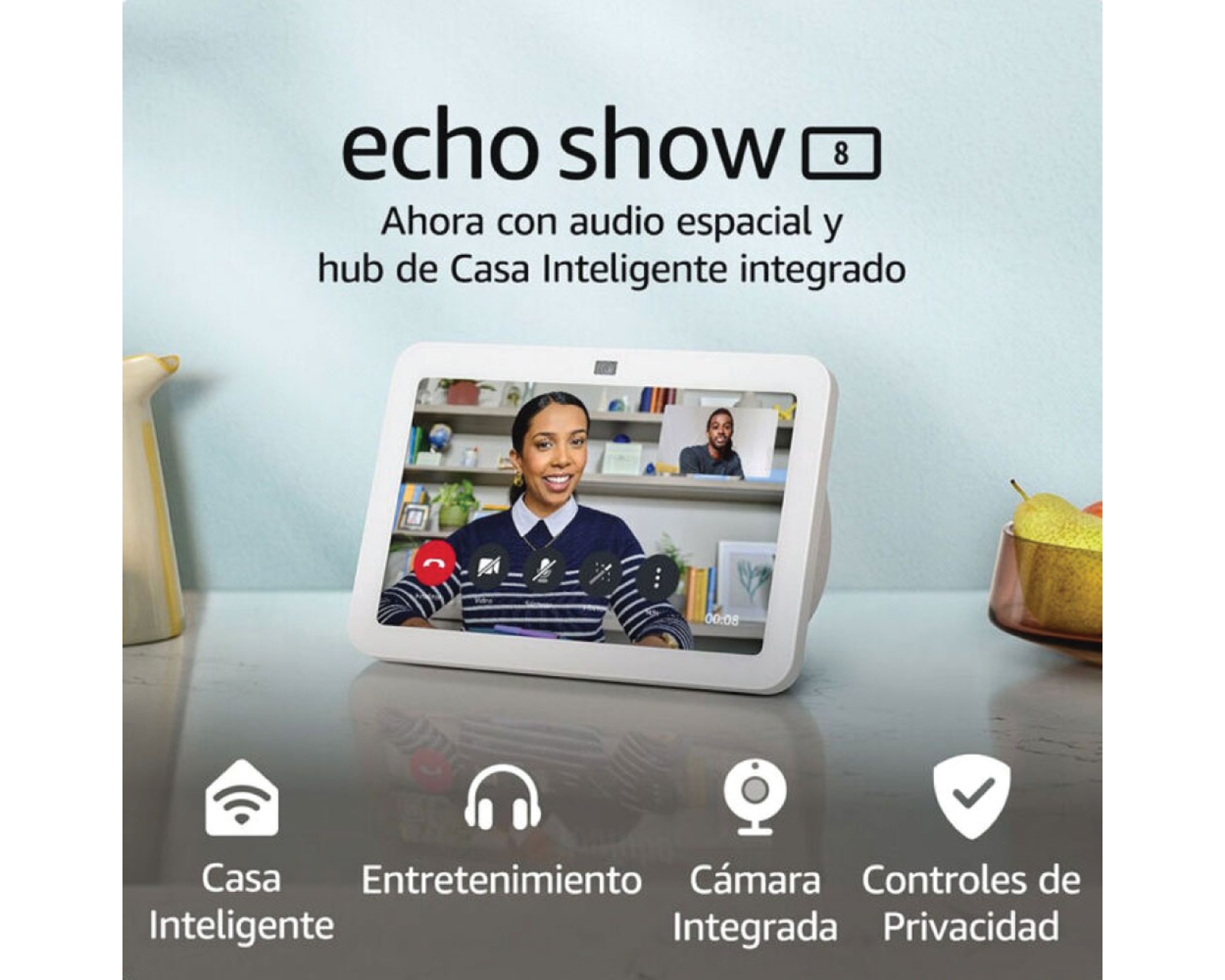 Foto 5 pulgar | Amazon Echo Show 8 3ra Generación Con Alexa Pantalla 8 Pulgadas Blanco