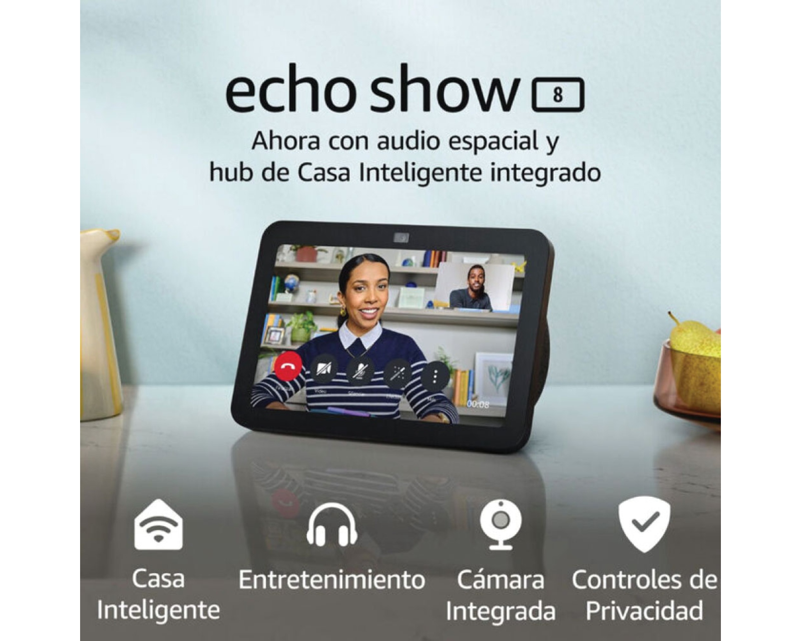 Foto 5 pulgar | Amazon Echo Show 8 3ra Generación Con Alexa Pantalla 8 Pulgadas Negro