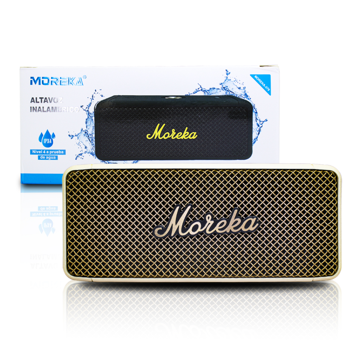 Foto 2 pulgar | Moreka Bocina Bluetooth Inalámbrico 10w Resistente Al Agua Blanca