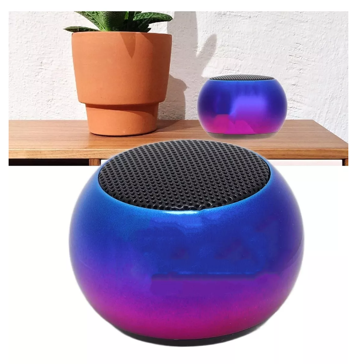 Foto 4 pulgar | Mini Altavoz Portátil Inalámbrico Bajo Tws Bluetooth Altavoz Azul