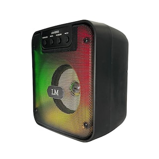Foto 1 | Bocina portátil LM de 5W con Bluetooth micro SD/USB/FM/TWS/AUX y luces LED en negro