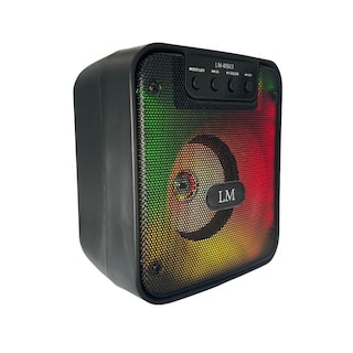 Foto 2 | Bocina portátil LM de 5W con Bluetooth micro SD/USB/FM/TWS/AUX y luces LED en negro