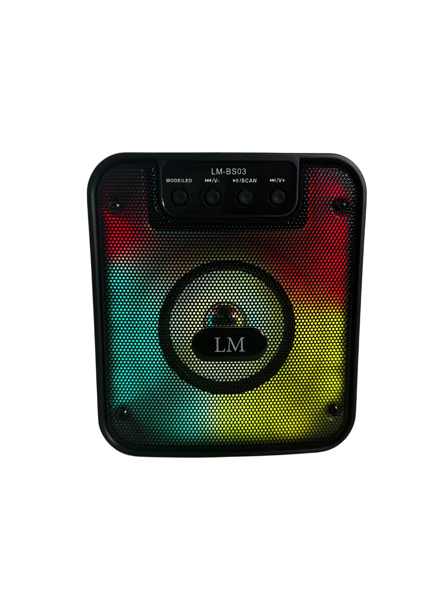 Foto 4 | Bocina portátil LM de 5W con Bluetooth micro SD/USB/FM/TWS/AUX y luces LED en negro