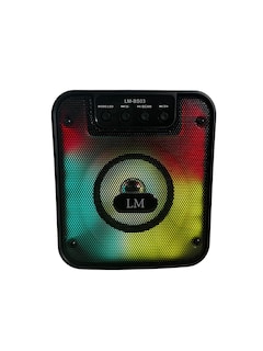 Foto 4 | Bocina portátil LM de 5W con Bluetooth micro SD/USB/FM/TWS/AUX y luces LED en negro