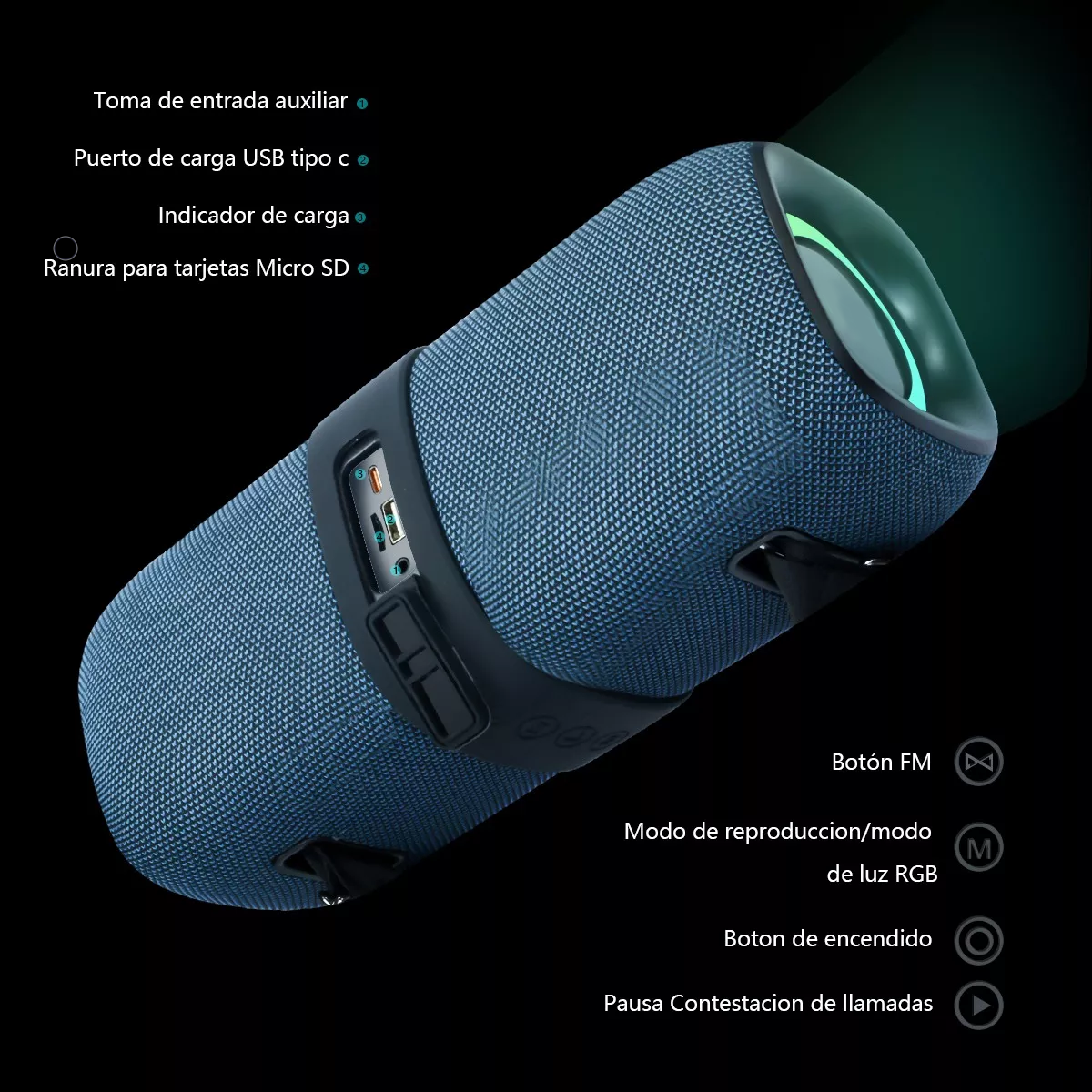 Foto 4 pulgar | Bocina Portátil Bluetooth Eo Safe Imports Esi-14570 Azul