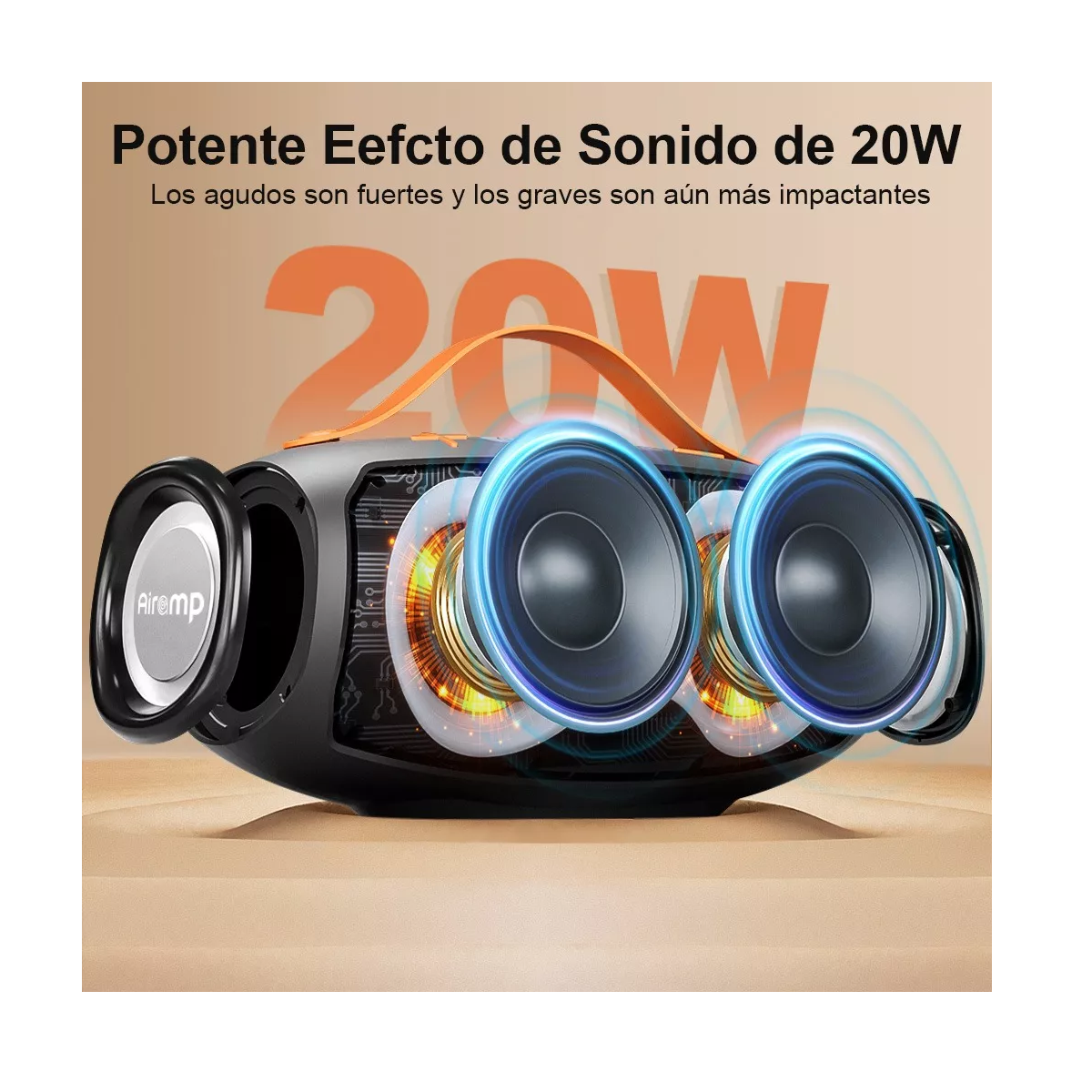 Foto 3 pulgar | Bocina Inalámbrico Bluetooth Portátil Subwoofer Rgb Eo Safe Imports Esi-14556 Negro