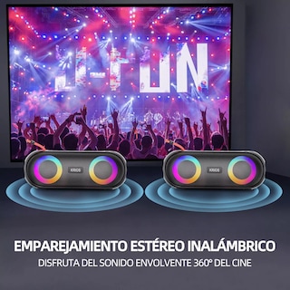 Foto 2 | Bocina Bluetooth Portatil Altavoz Recargables Bluetooth 5.2 Eo Safe Imports Esi-14559 Negro