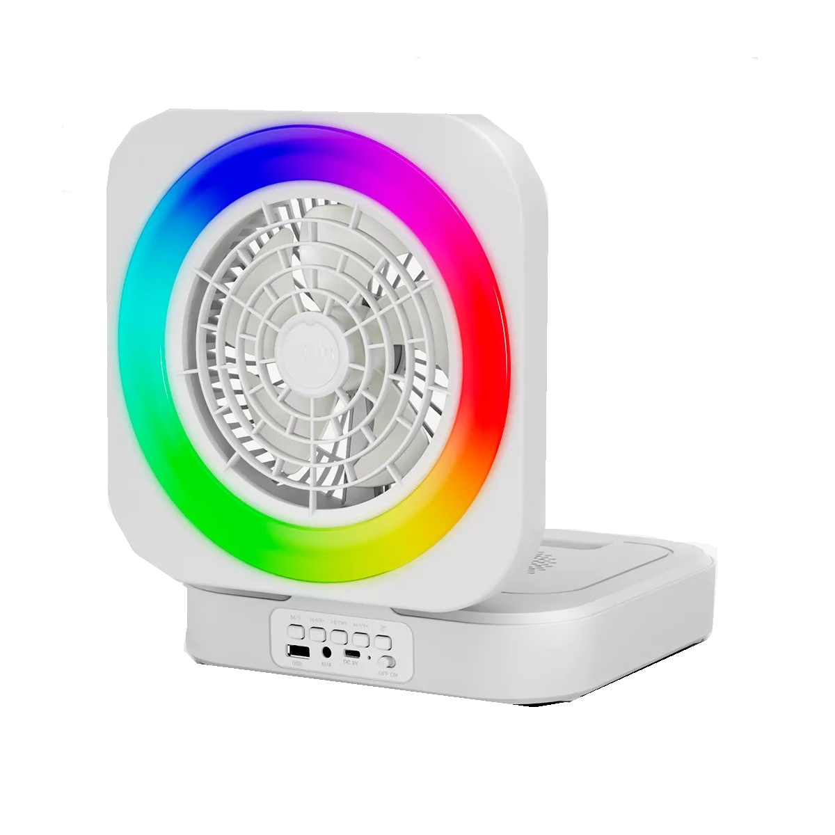 Foto 2 pulgar | Bocina Bluetooth Portátil Multifuncional Con Ventilador Rgb Eo Safe Imports Esi-14564 Blanco