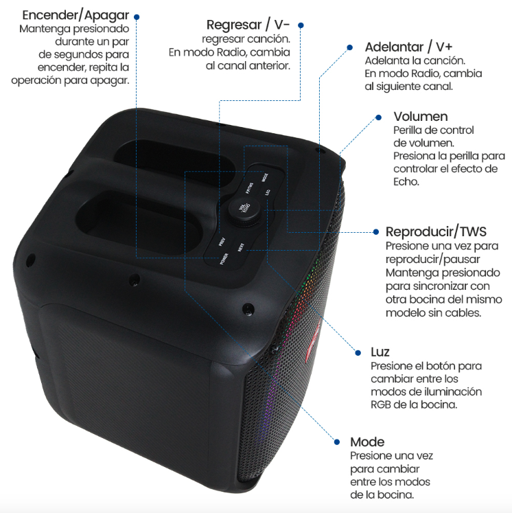 Foto 6 | Bocina Portátil Fol Fs-l1206 con Bluetooth