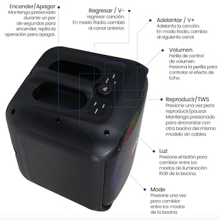 Foto 6 | Bocina Portátil Fol Fs-l1206 con Bluetooth