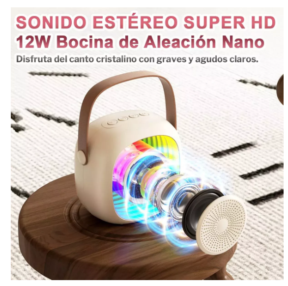 Foto 2 | Bocina Bluetooth Subwoofer Karaoke Con Micrófono Inalámbrico