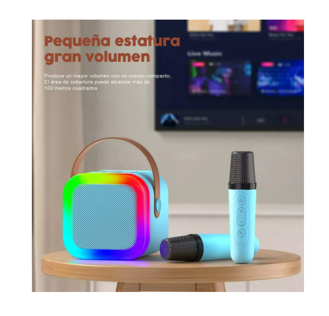 Foto 3 pulgar | Máquina De Karaoke Altavoz Bluetooth Para Niños 2 Micrófonos Wünd