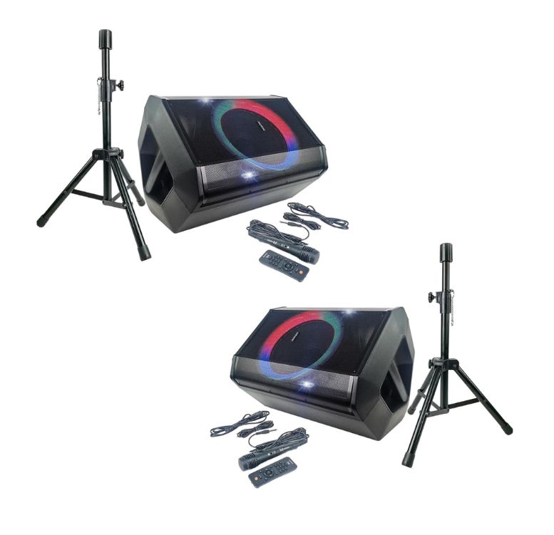 Kit de 2 Bafles Máster Electrónicos 8'' Tipo Monitor Bluetooth Tws Recargable 8000 W M1-plus2