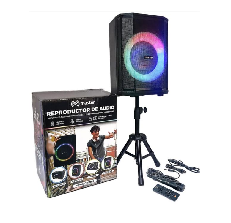 Foto 4 pulgar | Kit de 2 Bafles Máster Electrónicos 8'' Tipo Monitor Bluetooth Tws Recargable 8000 W M1-plus2