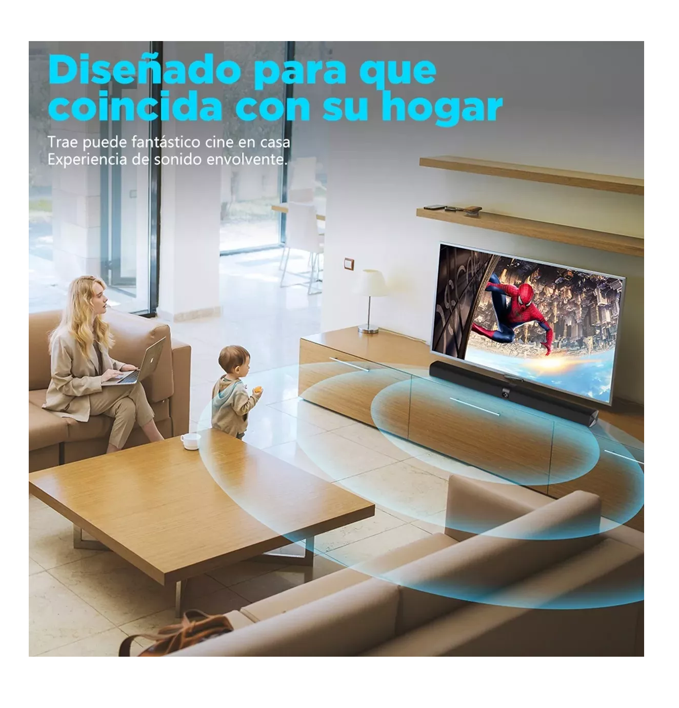 Foto 5 | Barras de Sonido Bluetooth Home Theater Bocinas para Tv 2.0 Negras