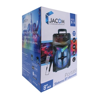 Foto 2 | Bocina Portátil Bt Recragable 8'' Jk-14 Con Micrófono Y Luz Led