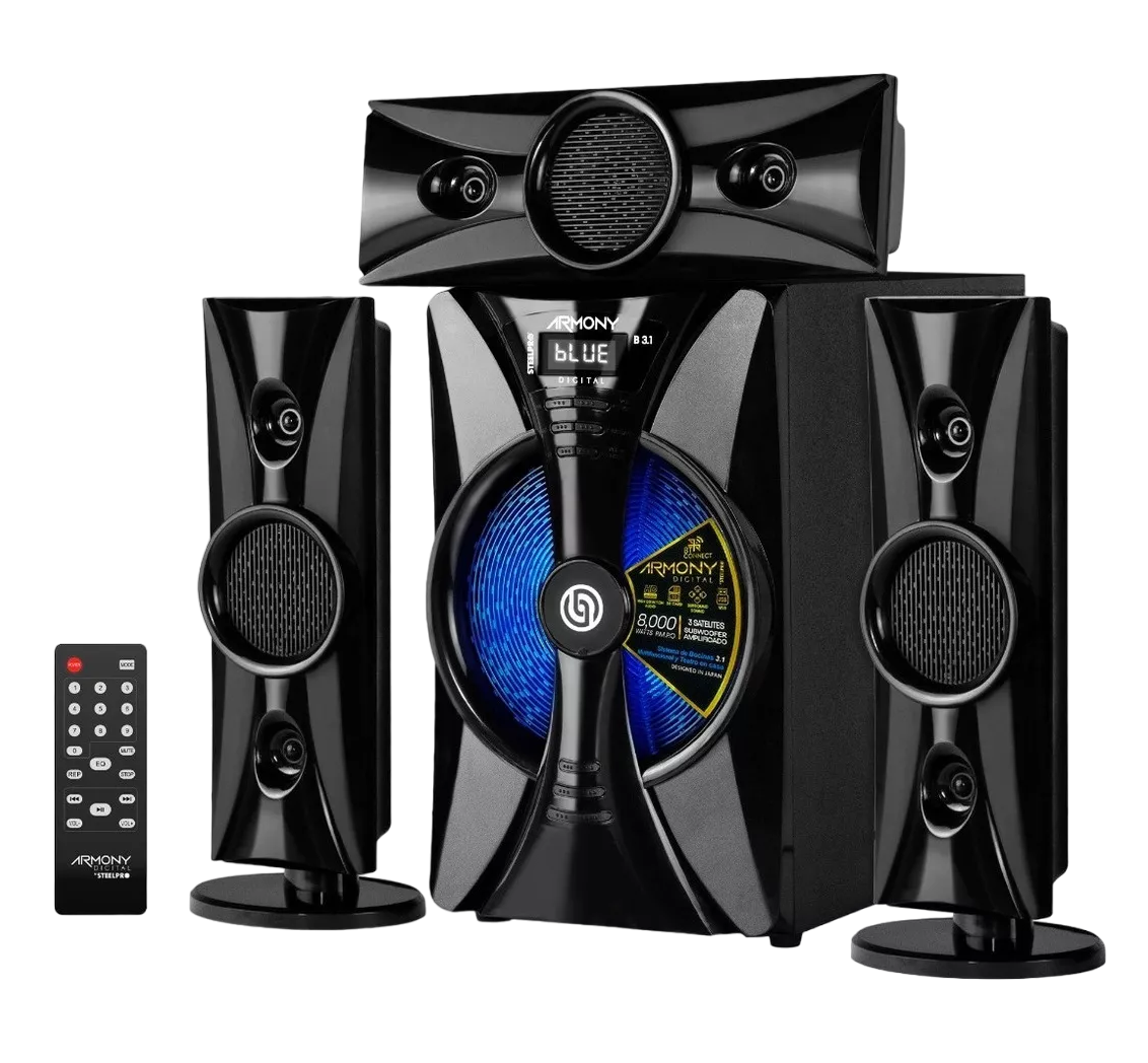 Mini Componente Home Theater 8,000 W - Armony - B3.1 Potencia Rms 475 W Color Negro