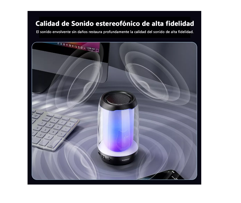 Foto 3 | Bocina Bluetooth Portátil Al Aire Libre De Tooki Con Luz Rgb Wünd