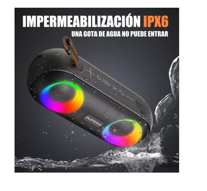 Foto 3 pulgar | Bocina Bluetooth Altavoz Portátil Impermeable Con Rgb Luces Wünd