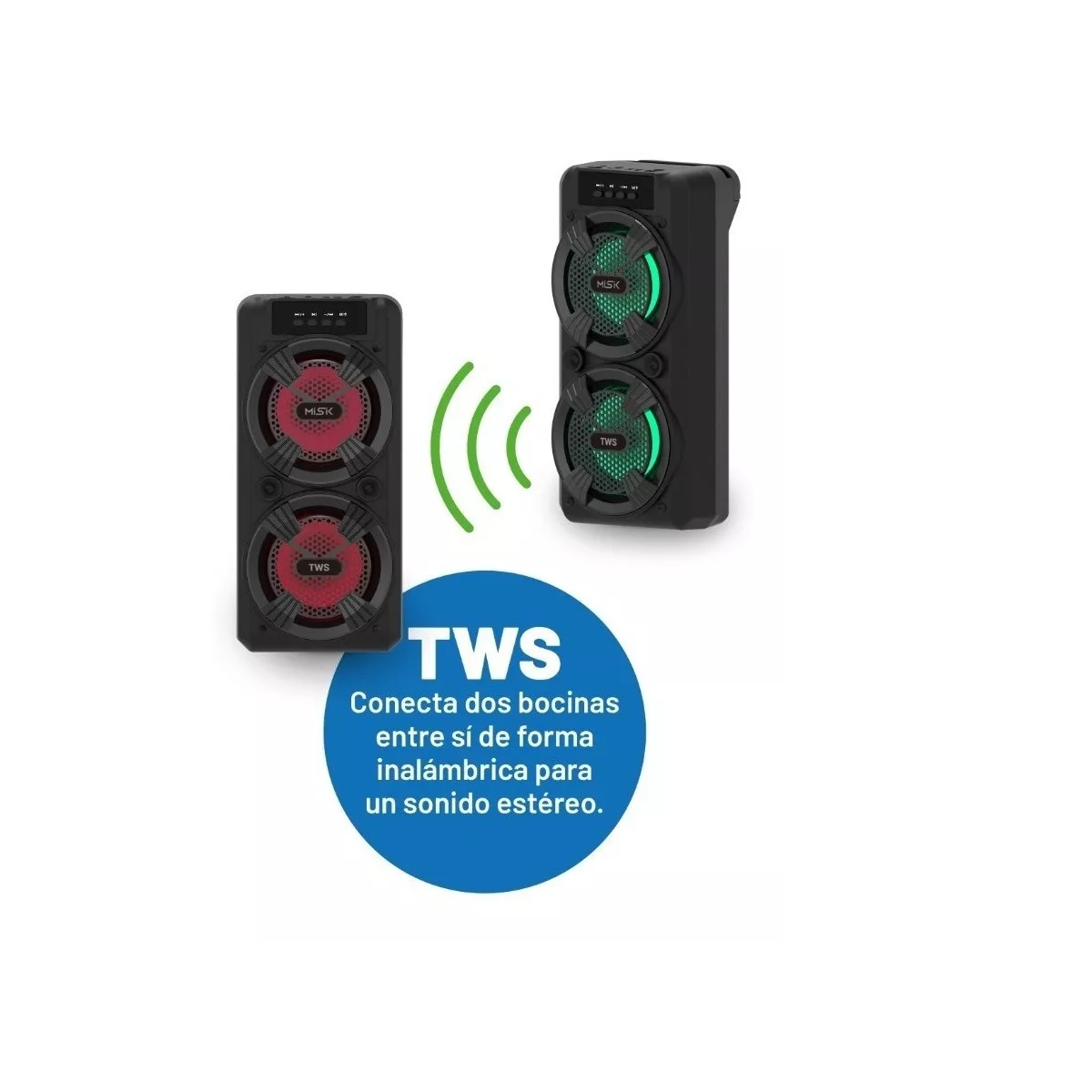 Foto 3 pulgar | Bocina Bluetooth 2 X 4 Bafle - Luces Led - Tws Eo Safe Imports  Esi-15978 Negro