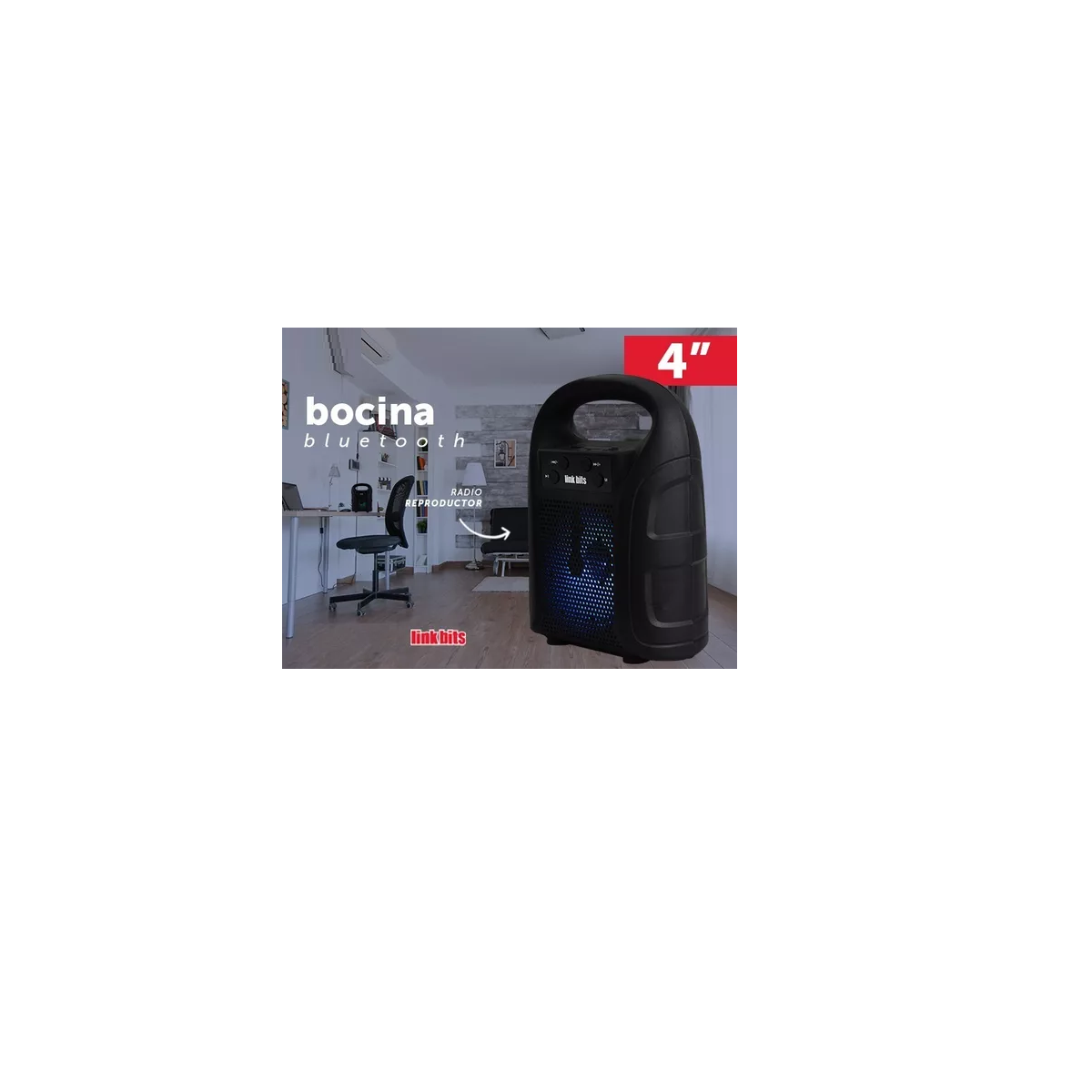 Foto 3 pulgar | Bocina Recargable Bluetooth Radio Fm Tws 4 Pulgadas Eo Safe Imports Esi-16472 Negro