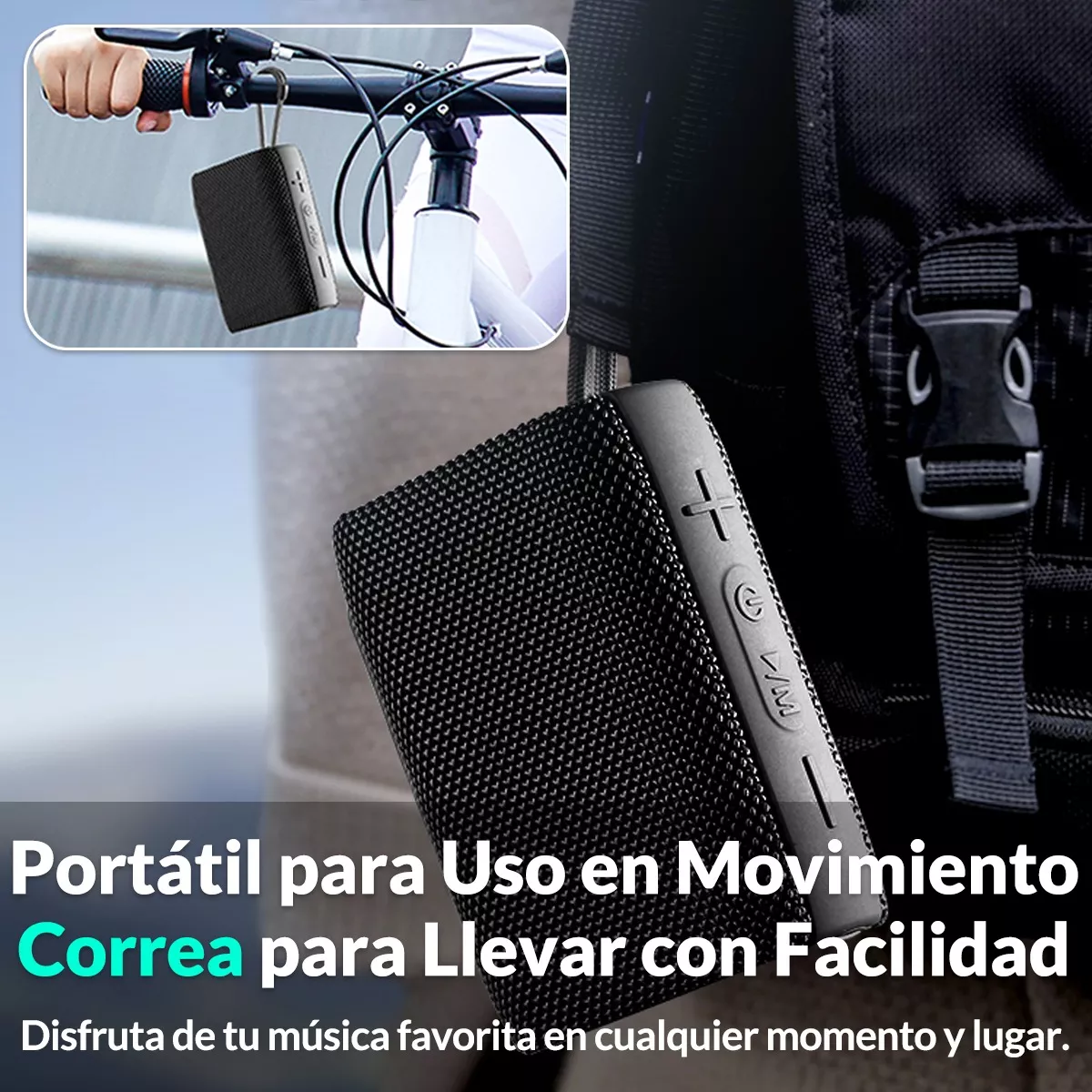 Foto 6 pulgar | Bocina Bluetooth Portátil con Audífonos Inalámbricos Negro