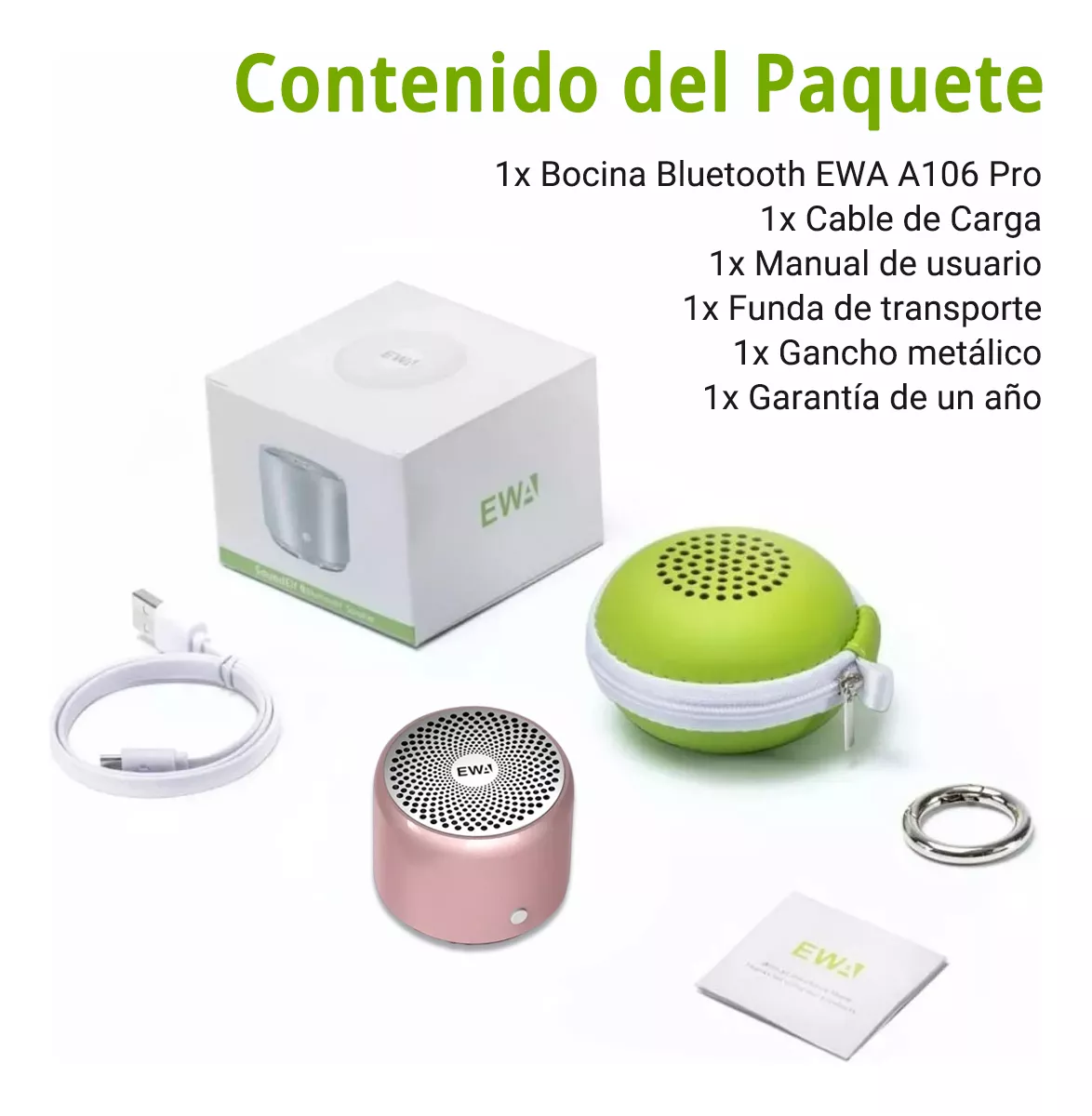 Foto 4 pulgar | Bocina Ewa A106 Bluetooth Portátil Y Recargable Rosa