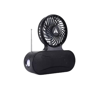Foto 1 | Bocina Bluetooth Solar con Lámpara Y Ventilador Negro