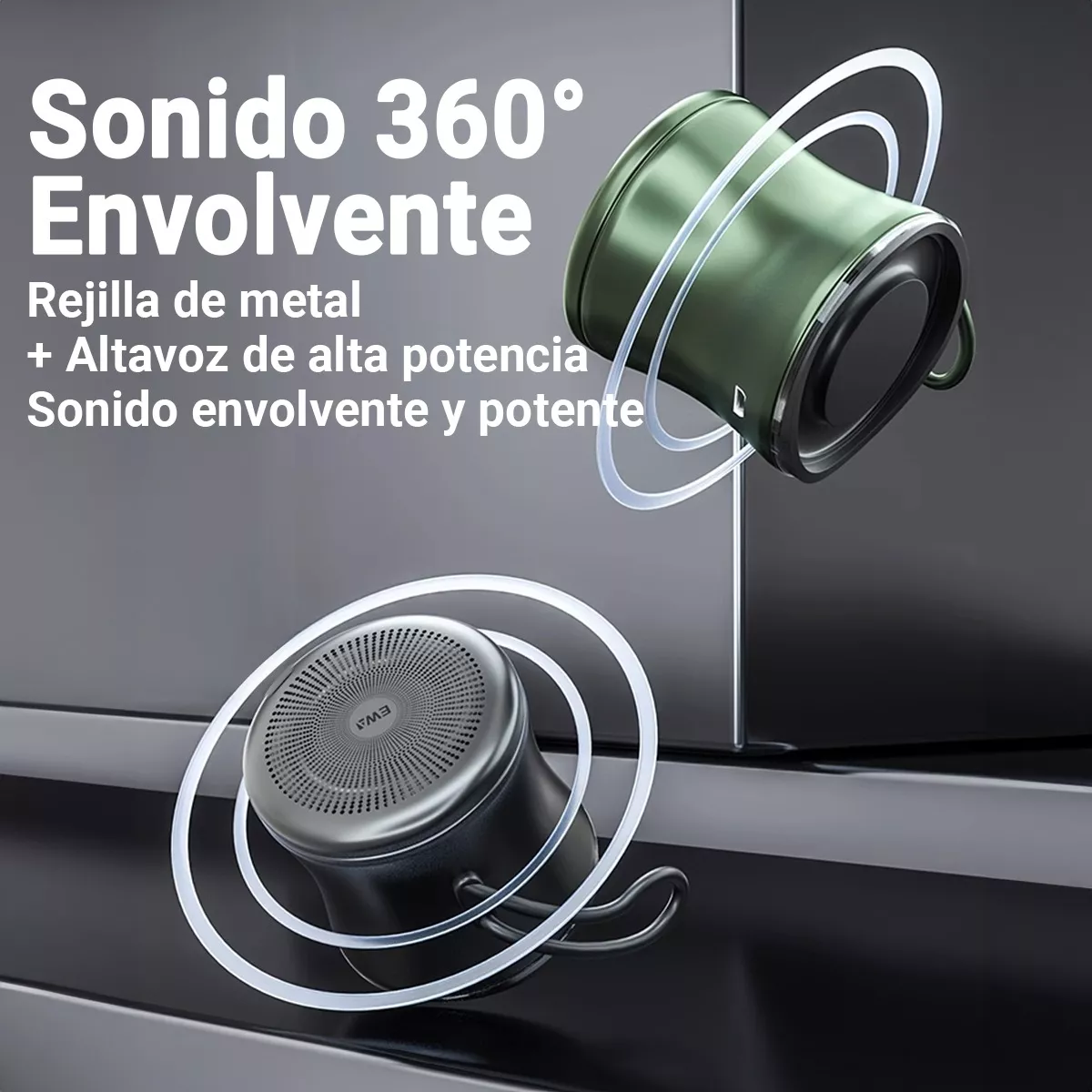 Foto 2 | Bocina Bluetooth Mini Inalámbrica Portátil Impermeable Plata