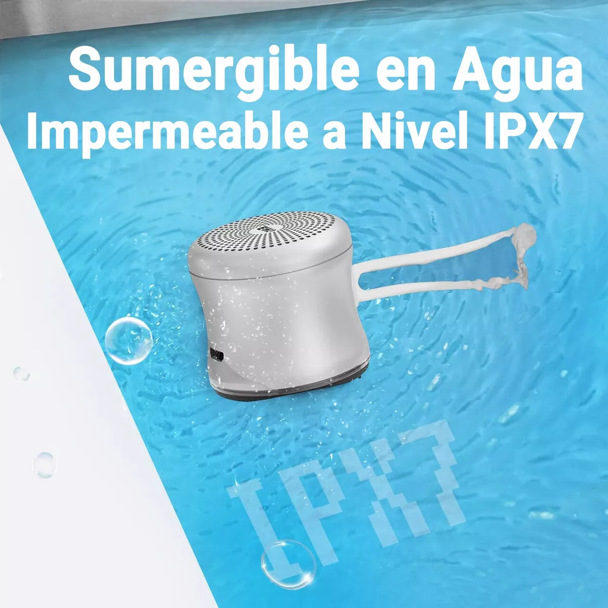 Foto 4 pulgar | Bocina Bluetooth Mini Inalámbrica Portátil Impermeable Plata