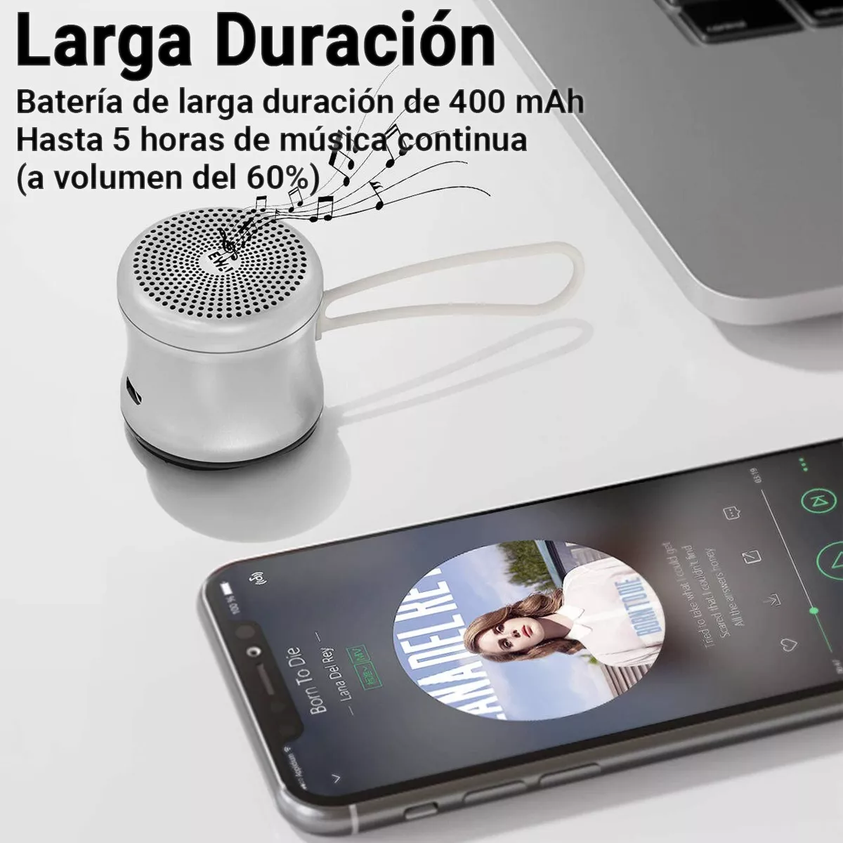 Foto 5 pulgar | Bocina Bluetooth Mini Inalámbrica Portátil Impermeable Plata