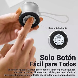 Foto 5 | Bocina Bluetooth Mini Inalámbrica Portátil Impermeable Plata