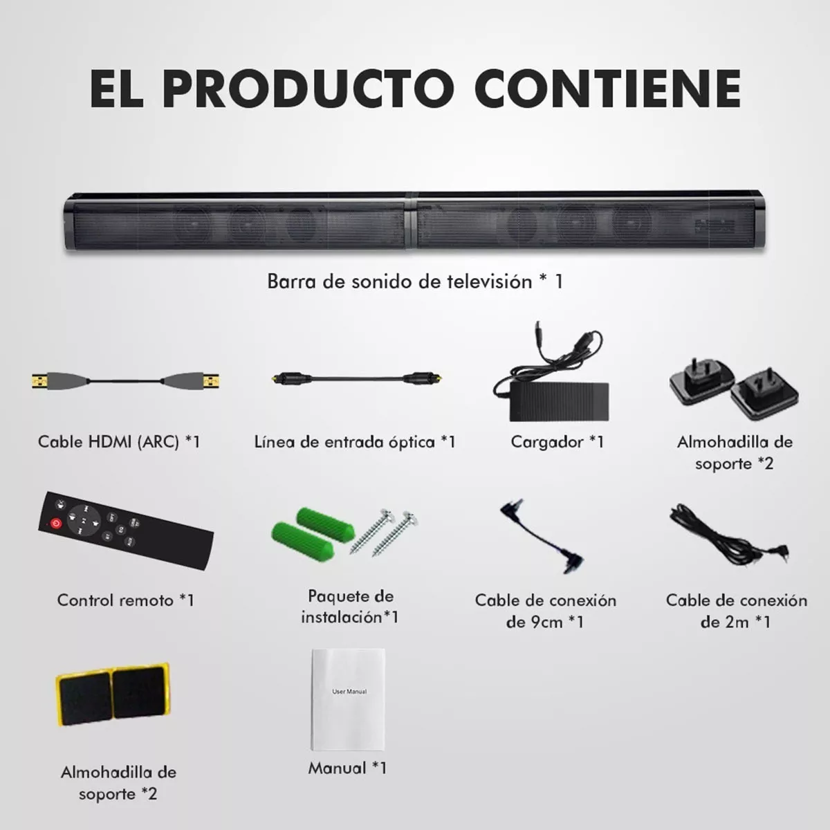 Foto 2 | Barra de Sonido Cine En Casa Desmontable Bluetooth Negro