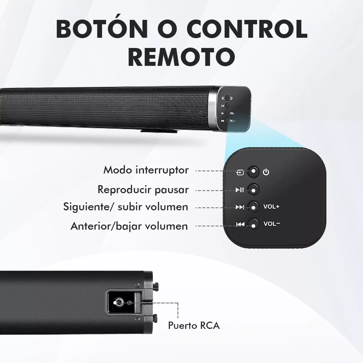 Foto 4 pulgar | Barra de Sonido Cine En Casa Desmontable Bluetooth Negro