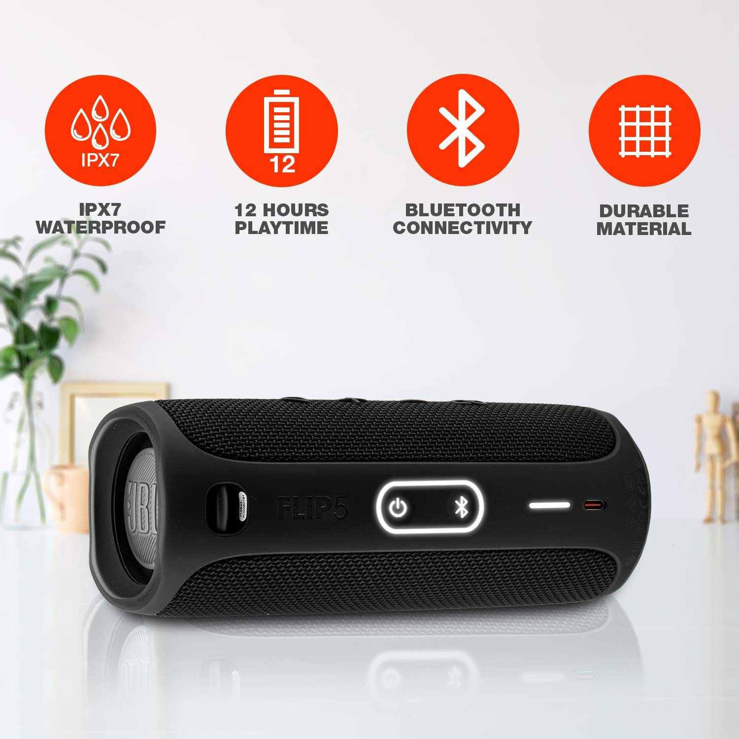 Foto 2 | Altavoz Bluetooth JBL Flip 5 Portátil Impermeable con Tela - Venta Internacional