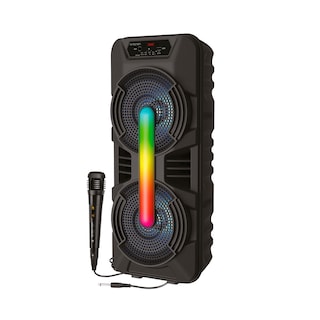 Foto 1 | Bocina Bluetooth Bafle Doble Karaoke Microfono Incluido Radio Fm Micro Sd Ubs Luz Led 7400 Watts