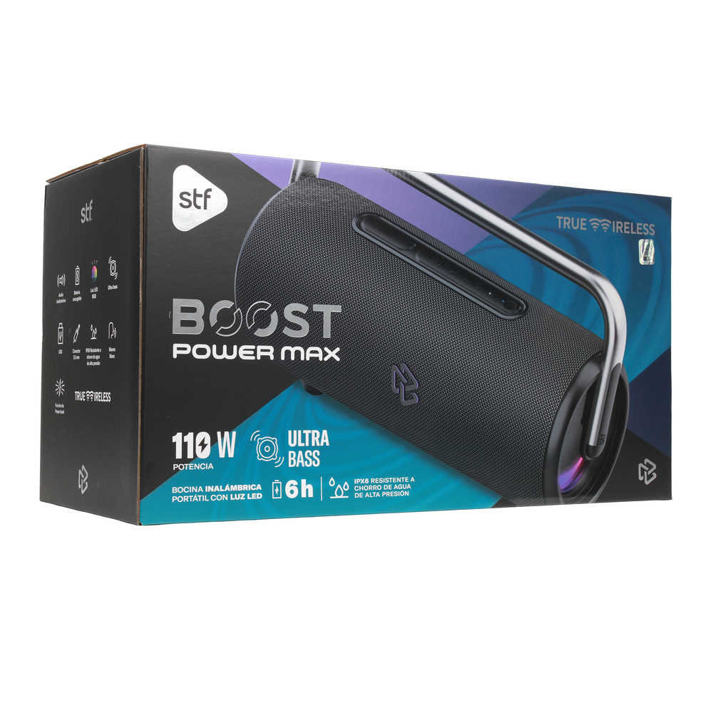 Foto 7 pulgar | Bocina Inalámbrica Portátil STF Boost Power Max 6 h Uso 110w TWS IPX6 + Carga Dispositivos