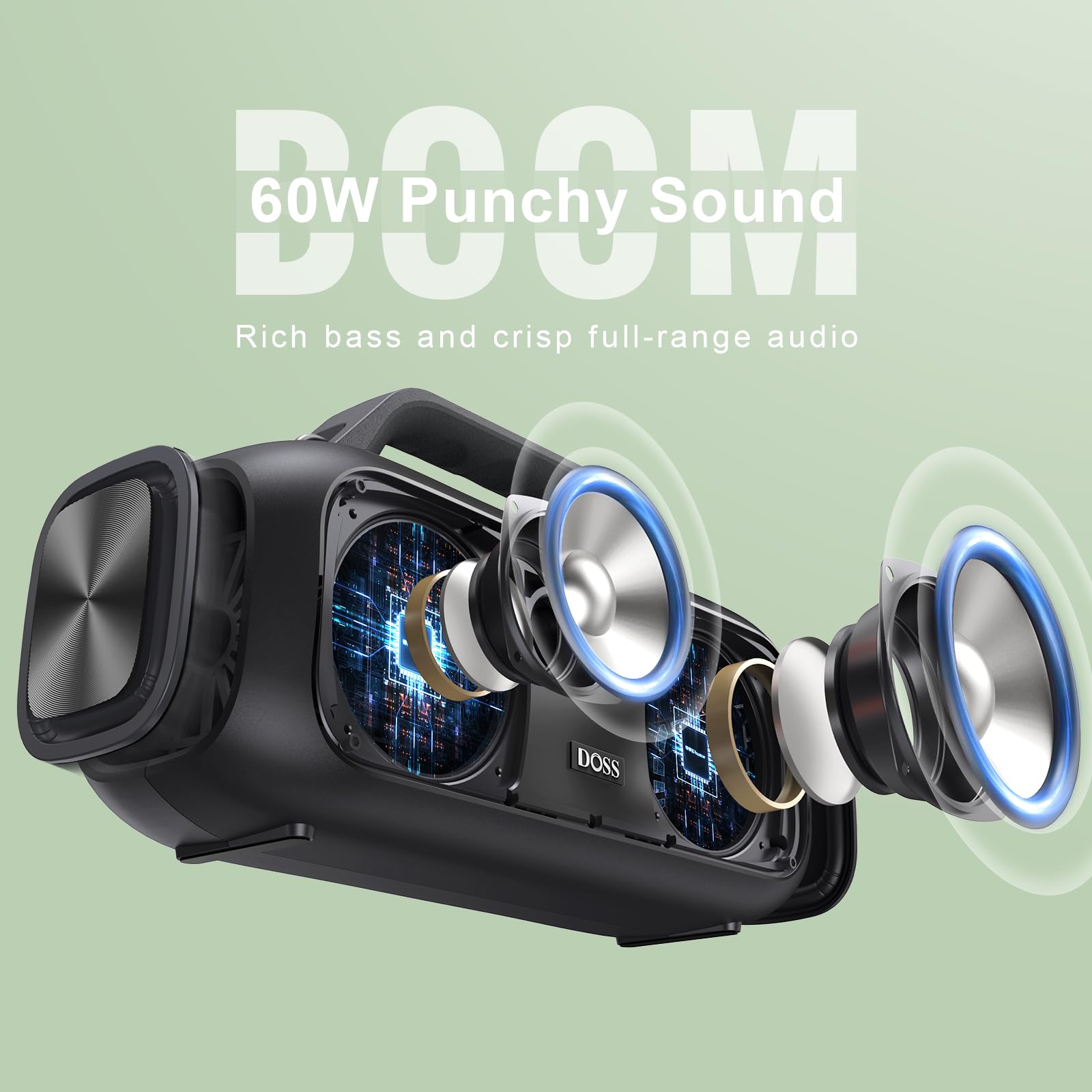 Foto 3 pulgar | Altavoz Bluetooth Para Exteriores Doss Extreme Boom De 60 W Con 30 H De Tiempo De Reproducción - Venta Internacional.