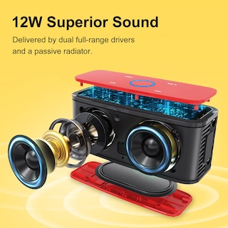 Foto 2 | Altavoz Bluetooth Doss Soundbox Touch 12w Hd Sound Red - Venta Internacional.