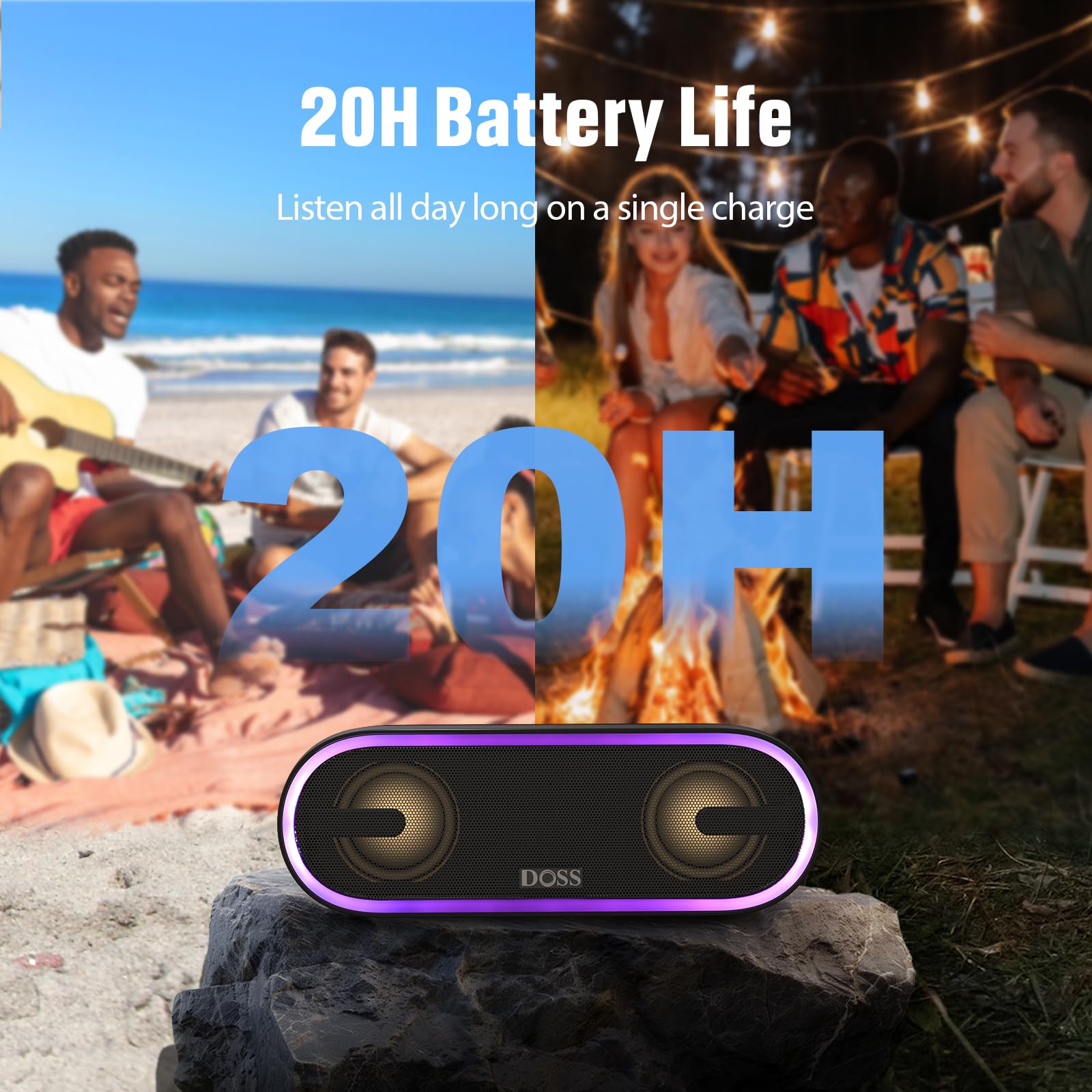 Foto 8 pulgar | Altavoz Bluetooth Doss Soundbox Pro+ P300 40w Ipx6 Azul - Venta Internacional.