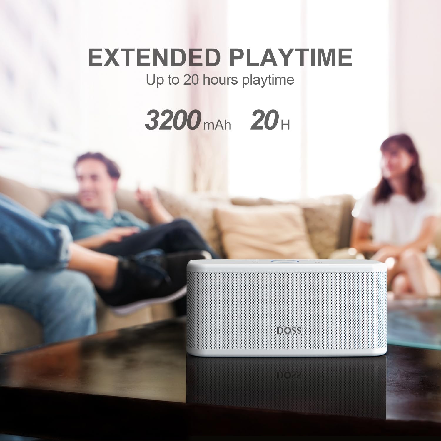 Foto 5 | Altavoz Bluetooth Doss Soundbox Plus Portátil Blanco - Venta Internacional.