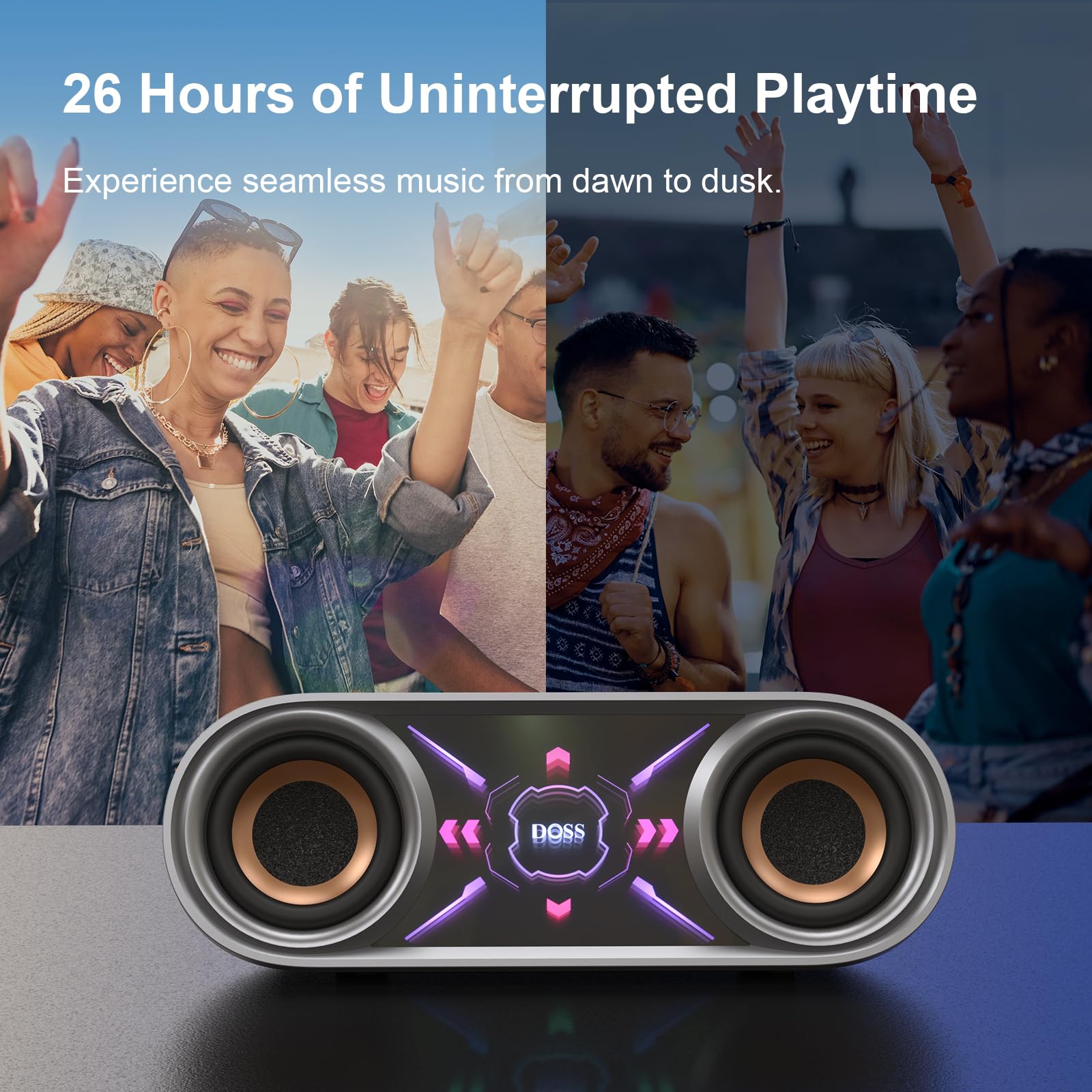 Foto 6 pulgar | Altavoz Bluetooth Doss Soundbox Pro+ P400 50w Estéreo Azul - Venta Internacional.