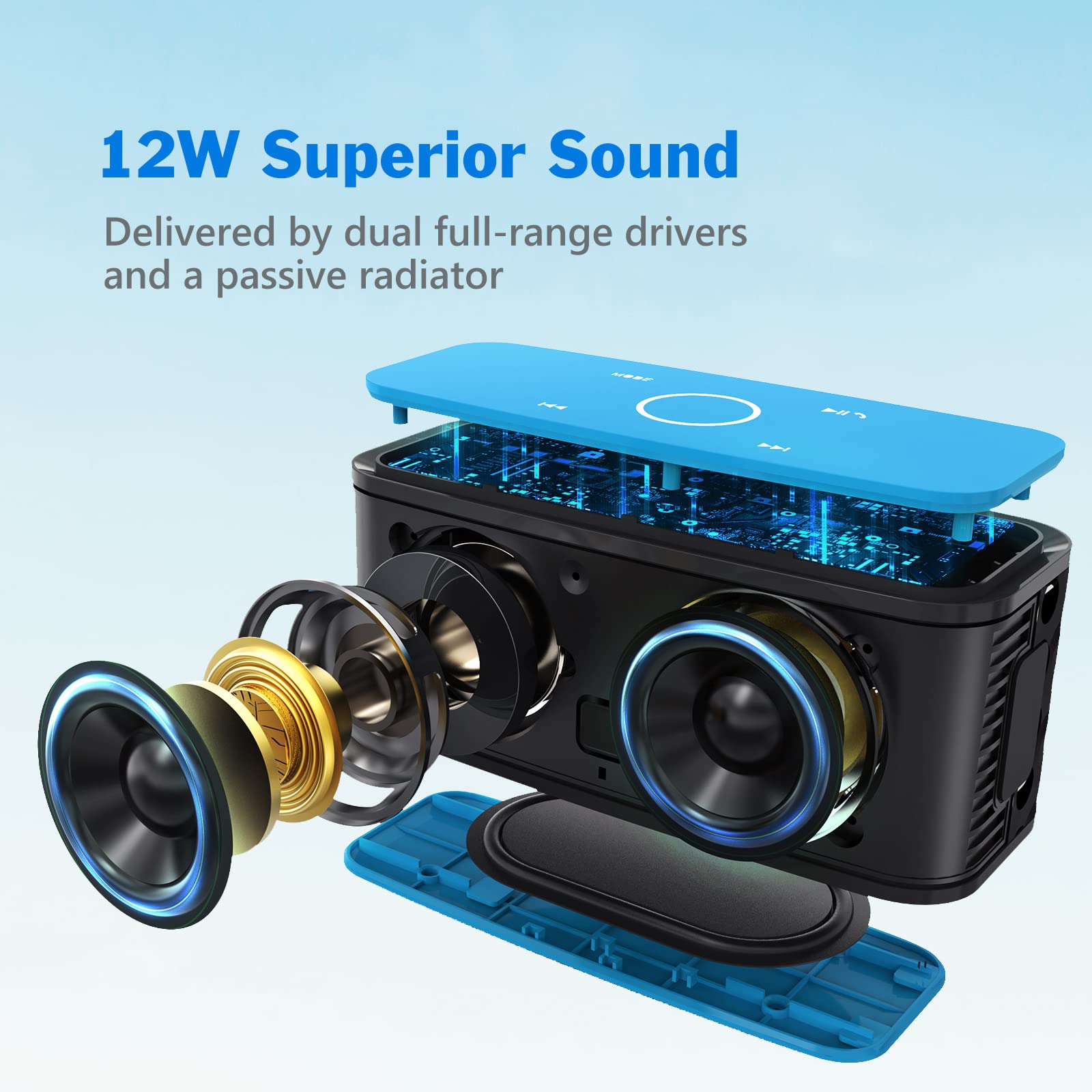 Foto 3 pulgar | Altavoz Bluetooth Doss Soundbox Touch 12w Hd Sound Blue - Venta Internacional.