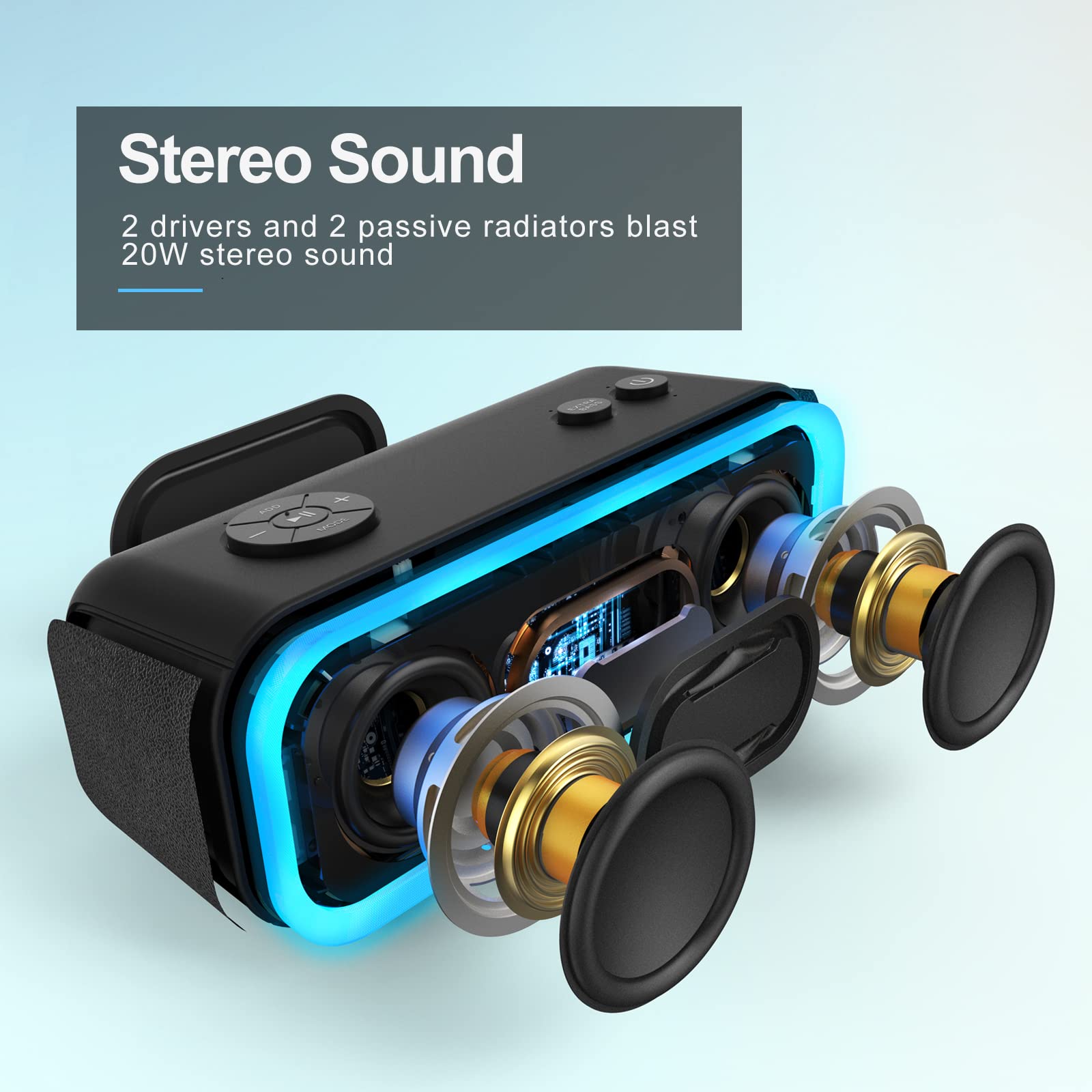 Foto 3 pulgar | Altavoz Bluetooth Doss Soundbox Pro 20w Stereo Sound Ipx6 Azul - Venta Internacional.
