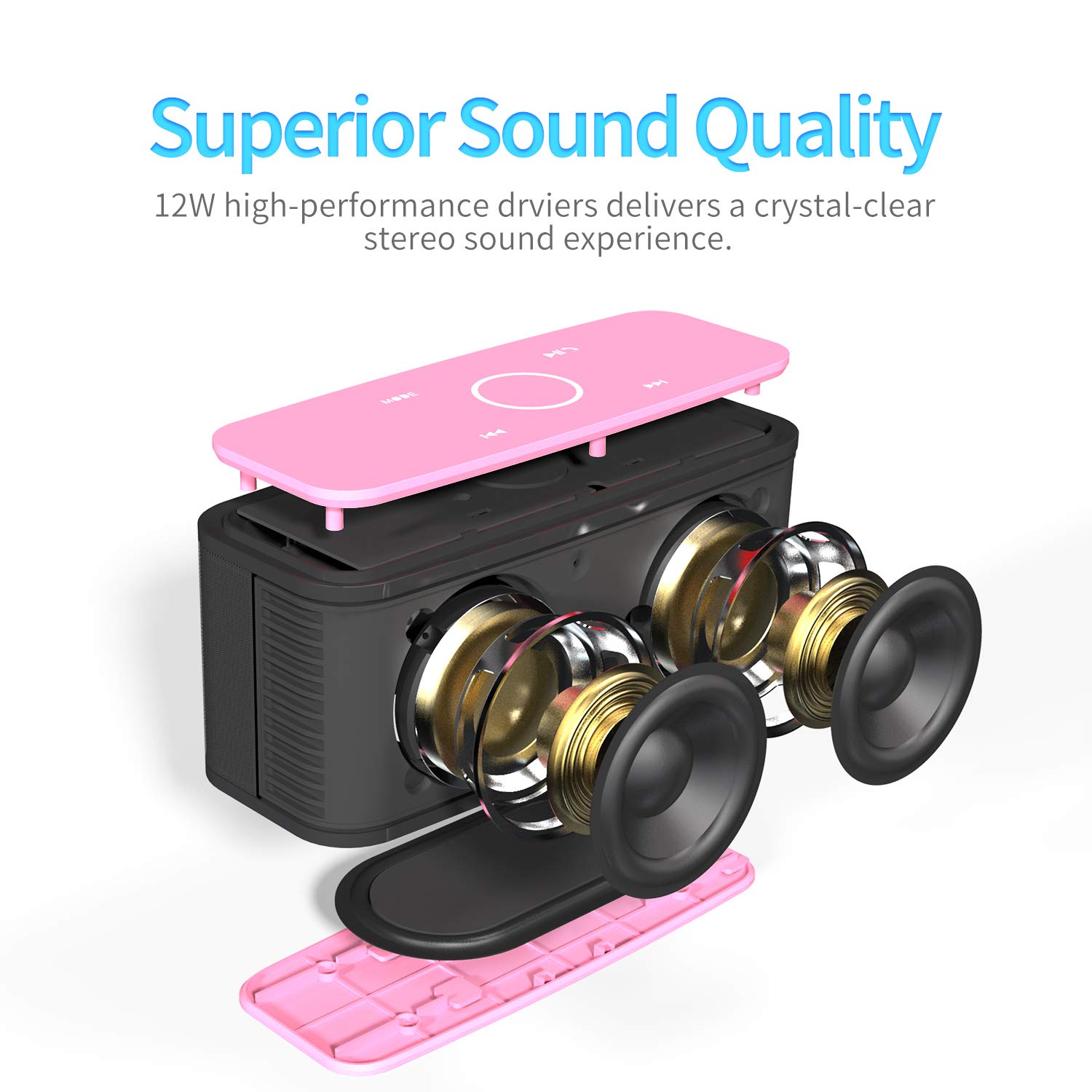 Foto 3 pulgar | Altavoz Bluetooth Doss Soundbox Touch 12w Hd Sound Pink - Venta Internacional.